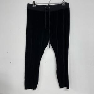 Juicy Couture Black Velour Skinny Leggings Womens L Y2K Velvet Pants Casual